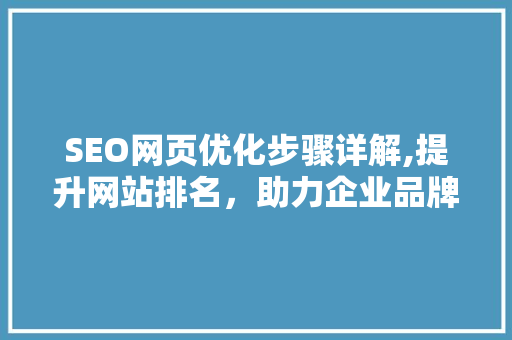 SEO网页优化步骤详解,提升网站排名，助力企业品牌增长