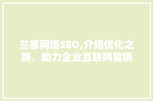 兰塞网络SEO,介绍优化之路，助力企业互联网营销