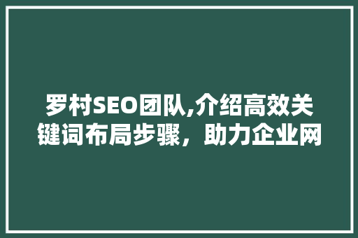 罗村SEO团队,介绍高效关键词布局步骤，助力企业网站优化升级