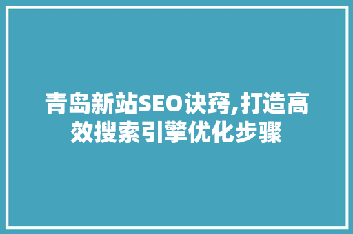 青岛新站SEO诀窍,打造高效搜索引擎优化步骤
