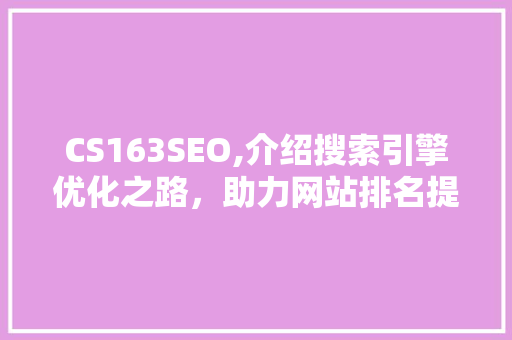 CS163SEO,介绍搜索引擎优化之路，助力网站排名提升
