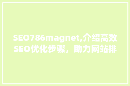 SEO786magnet,介绍高效SEO优化步骤，助力网站排名提升