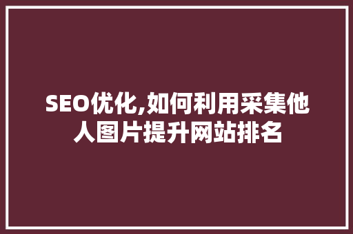 SEO优化,如何利用采集他人图片提升网站排名