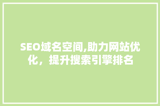 SEO域名空间,助力网站优化，提升搜索引擎排名