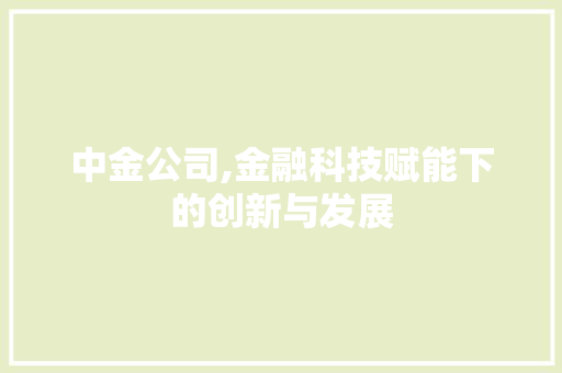 中金公司,金融科技赋能下的创新与发展
