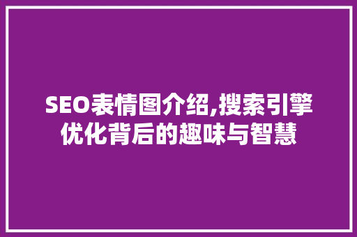 SEO表情图介绍,搜索引擎优化背后的趣味与智慧