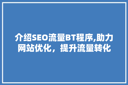 介绍SEO流量BT程序,助力网站优化，提升流量转化