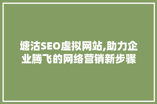 塘沽SEO虚拟网站,助力企业腾飞的网络营销新步骤