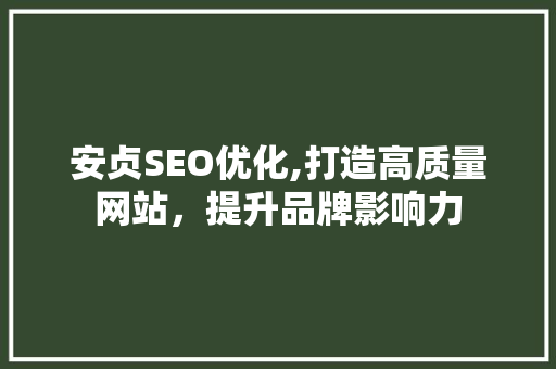 安贞SEO优化,打造高质量网站，提升品牌影响力
