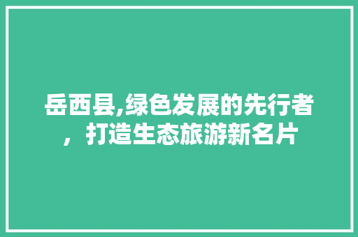 岳西县,绿色发展的先行者，打造生态旅游新名片