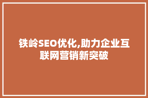 铁岭SEO优化,助力企业互联网营销新突破
