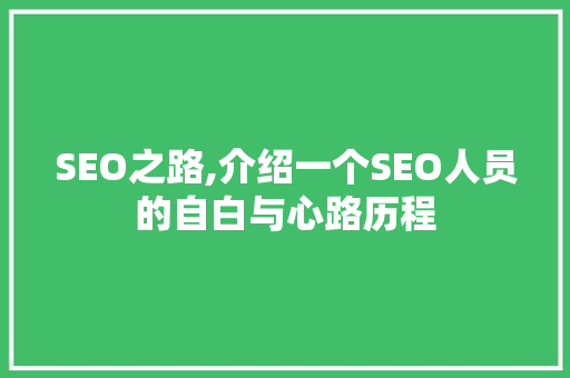 SEO之路,介绍一个SEO人员的自白与心路历程