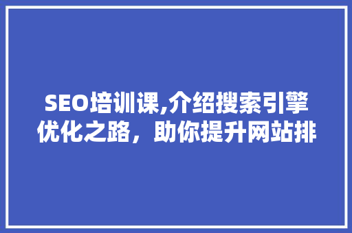 SEO培训课,介绍搜索引擎优化之路，助你提升网站排名