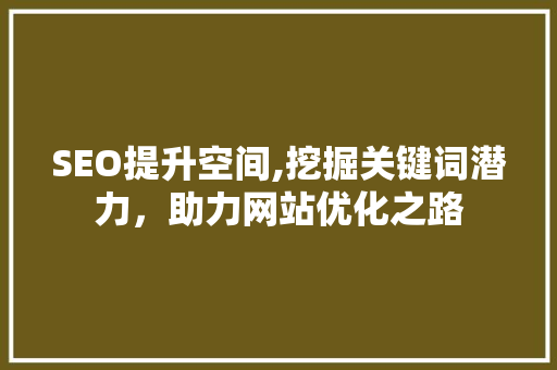 SEO提升空间,挖掘关键词潜力，助力网站优化之路