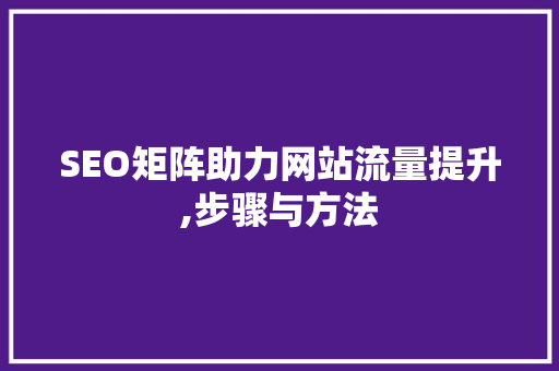 SEO矩阵助力网站流量提升,步骤与方法