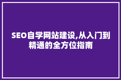 SEO自学网站建设,从入门到精通的全方位指南