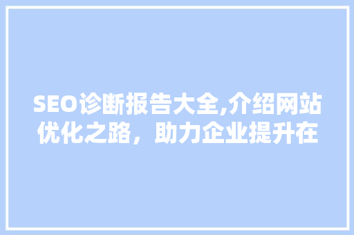 SEO诊断报告大全,介绍网站优化之路，助力企业提升在线竞争力