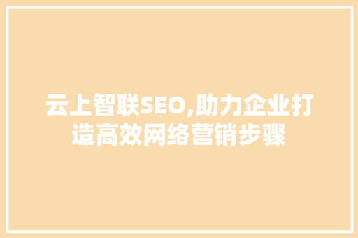 云上智联SEO,助力企业打造高效网络营销步骤