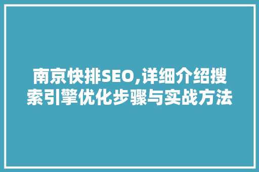 南京快排SEO,详细介绍搜索引擎优化步骤与实战方法