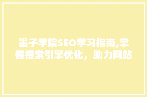 墨子学院SEO学习指南,掌握搜索引擎优化，助力网站排名飞跃