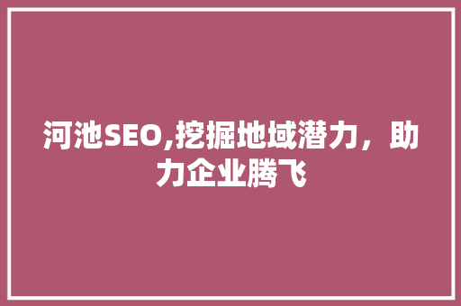 河池SEO,挖掘地域潜力，助力企业腾飞