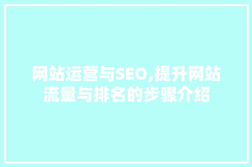 网站运营与SEO,提升网站流量与排名的步骤介绍