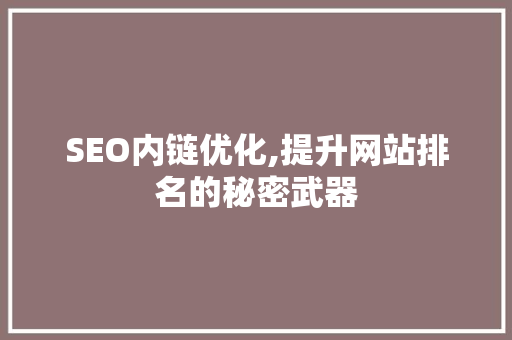 SEO内链优化,提升网站排名的秘密武器
