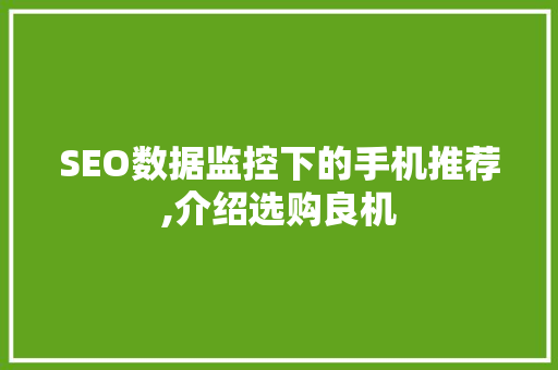 SEO数据监控下的手机推荐,介绍选购良机