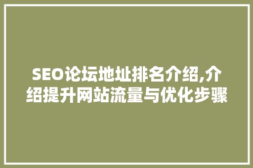 SEO论坛地址排名介绍,介绍提升网站流量与优化步骤