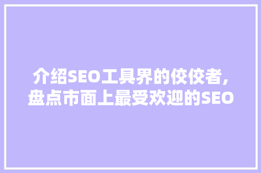 介绍SEO工具界的佼佼者,盘点市面上最受欢迎的SEO工具品牌