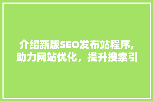 介绍新版SEO发布站程序,助力网站优化，提升搜索引擎排名
