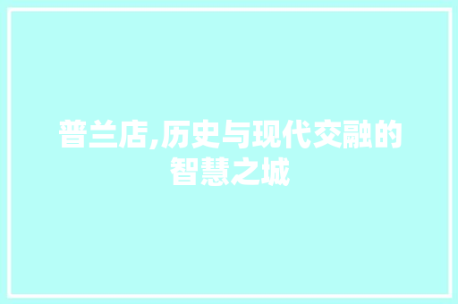 普兰店,历史与现代交融的智慧之城