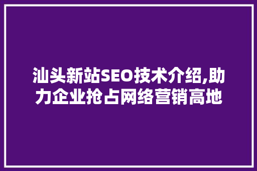 汕头新站SEO技术介绍,助力企业抢占网络营销高地