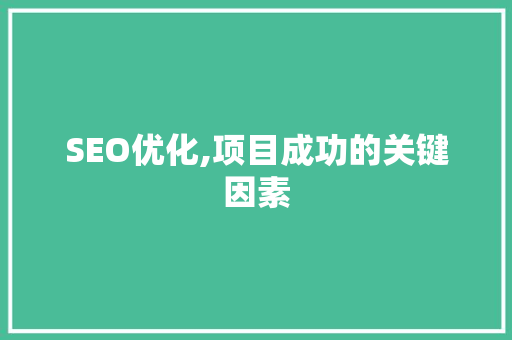SEO优化,项目成功的关键因素