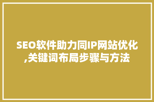SEO软件助力同IP网站优化,关键词布局步骤与方法