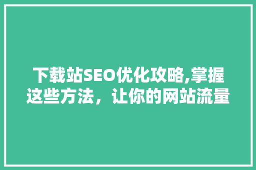 下载站SEO优化攻略,掌握这些方法，让你的网站流量飙升！