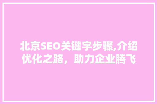 北京SEO关键字步骤,介绍优化之路，助力企业腾飞