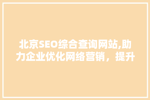 北京SEO综合查询网站,助力企业优化网络营销，提升品牌影响力