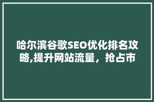 哈尔滨谷歌SEO优化排名攻略,提升网站流量，抢占市场先机