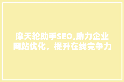 摩天轮助手SEO,助力企业网站优化，提升在线竞争力