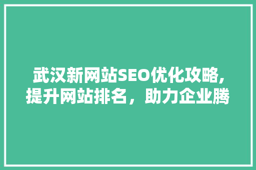 武汉新网站SEO优化攻略,提升网站排名，助力企业腾飞