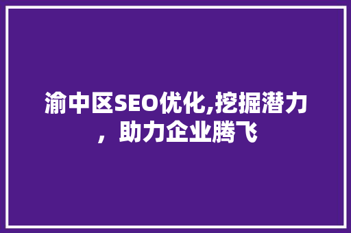 渝中区SEO优化,挖掘潜力，助力企业腾飞