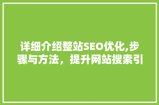 详细介绍整站SEO优化,步骤与方法，提升网站搜索引擎排名
