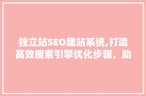 独立站SEO建站系统,打造高效搜索引擎优化步骤，助力企业在线增长
