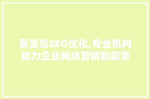 秦皇岛SEO优化,专业机构助力企业网络营销新篇章