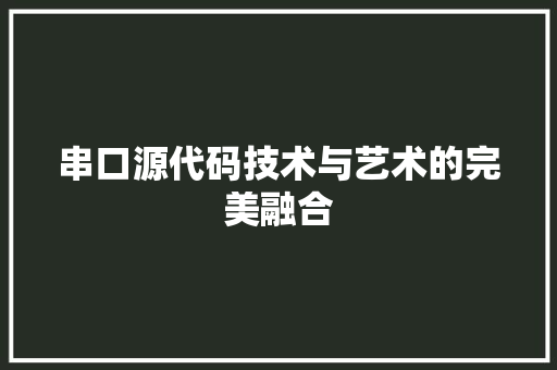 串口源代码技术与艺术的完美融合