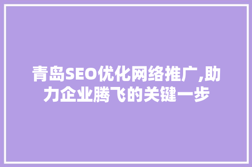 青岛SEO优化网络推广,助力企业腾飞的关键一步