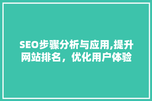SEO步骤分析与应用,提升网站排名，优化用户体验