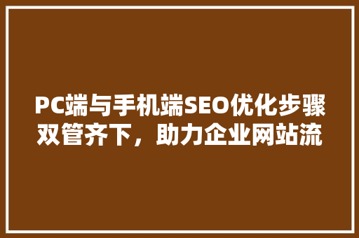 PC端与手机端SEO优化步骤双管齐下，助力企业网站流量提升
