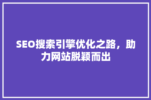 SEO搜索引擎优化之路，助力网站脱颖而出